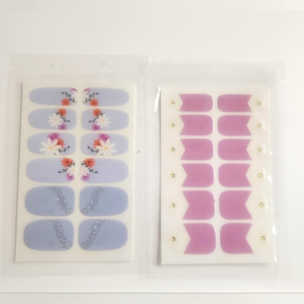NWT 2 SETS OF GLAM NAIL ART WRAPS: PURPLEY-BLUE!